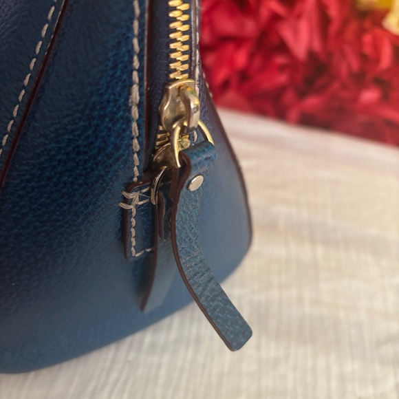 Kate Spade Large Blue Leather Satchel Handbag - Picture 7 of 8